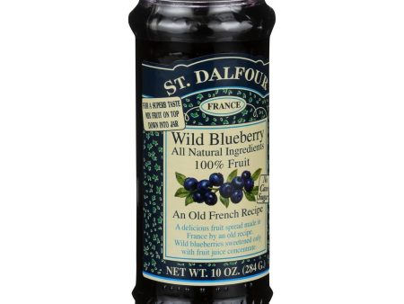 St Dalfour Fruit Spread - Deluxe - 100 Percent Fruit - Wild Blueberry - 10 Oz - Case Of 6 Supply