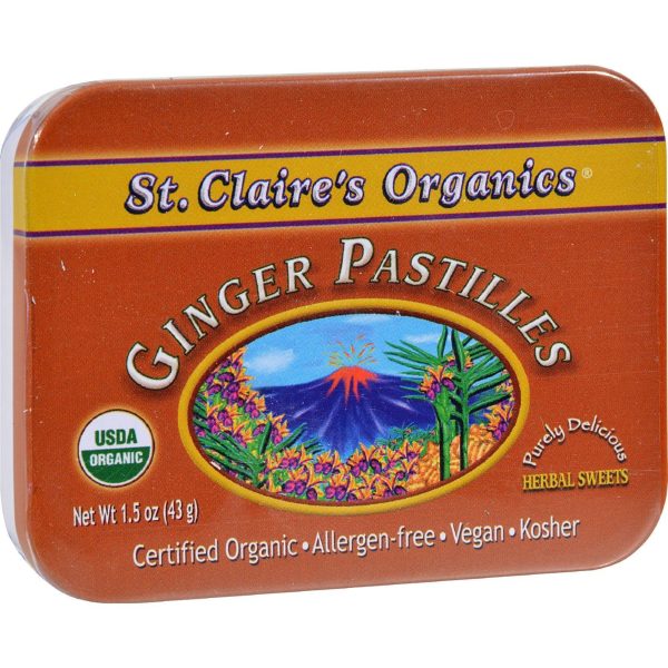 St Claire s Organics Ginger Pastilles Herbal Sweets - 1.5 Oz - Case Of 6 Online Sale