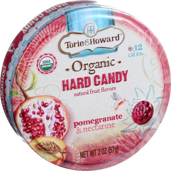 Torie And Howard Organic Hard Candy - Pomegranate And Nectarine - 2 Oz - Case Of 8 Fashion