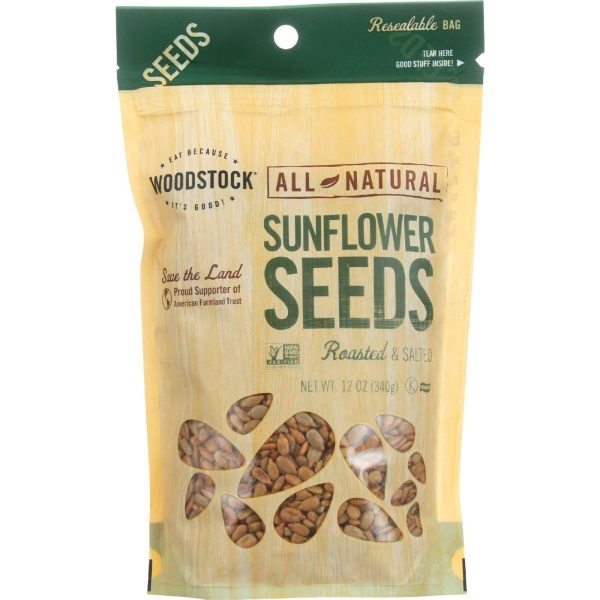 Woodstock Seeds - All Natural - Sunflower - Shelled - Roasted - Salted - 12 Oz - Case Of 8 For Sale