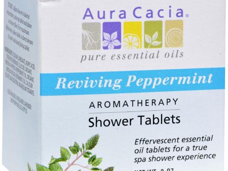 Aura Cacia Reviving Aromatherapy Shower Tablets Peppermint - 3 Tablets Hot on Sale