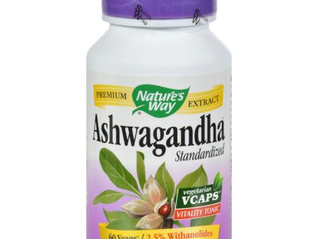 Nature s Way Ashwagandha Standardized - 60 Vegetarian Capsules on Sale