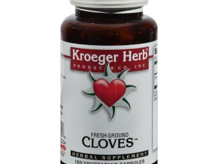 Kroeger Herb Fresh Ground Cloves - 450 Mg - 100 Vegetarian Capsules For Cheap