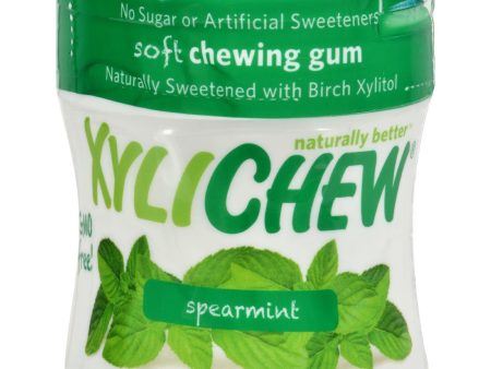 Xylichew Chewing Gum - Sugar Free Spearmint - 60 Piece Jar - Case Of 4 Supply