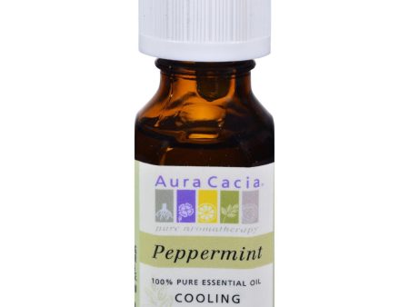 Aura Cacia Pure Essential Oil Peppermint - 0.5 Fl Oz Online now