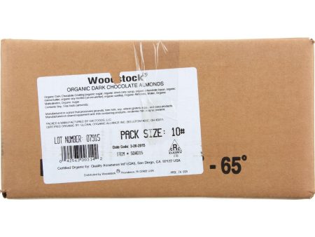 Woodstock Snacks - Organic - Almonds - Dark Chocolate - 1 Lb - Case Of 10 Supply