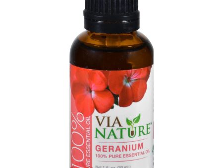 Via Nature Essential Oil - 100 Percent Pure - Geranium - 1 Fl Oz Supply