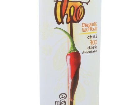 Theo Chocolate Organic Chocolate Bar - Classic - Dark Chocolate - 70 Percent Cacao - Chili - 3 Oz Bars - Case Of 12 Online