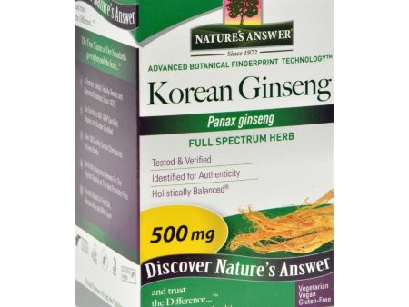 Nature s Answer Korean Ginseng Root - 50 Vegetarian Capsules Online Hot Sale