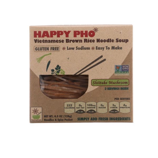 Star Anise Foods Soup - Brown Rice Noodle - Vietnamese - Happy Pho - Shiitake Mushroom - 4.5 Oz - Case Of 6 Fashion