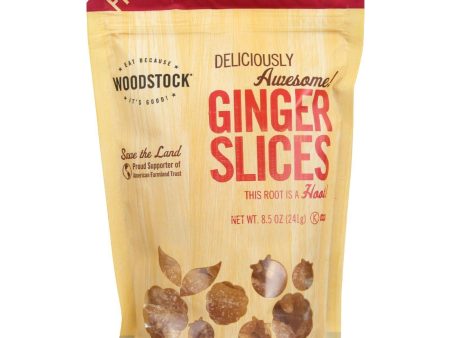 Woodstock Fruit - All Natural - Ginger - Slices - Low Sugar - Unsulphured - 8.5 Oz - Case Of 8 Online now