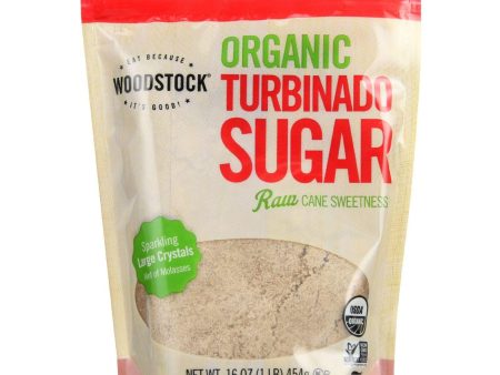 Woodstock Sugar - Organic - Turbinado - 16 Oz - Case Of 12 on Sale