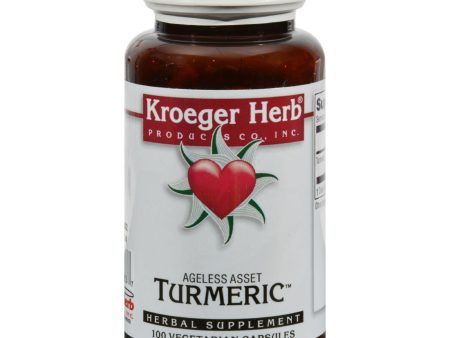 Kroeger Herb Turmeric - 100 Vegetarian Capsules Hot on Sale