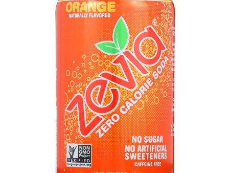 Zevia Soda - Zero Calorie - Orange - Can - 6-12 Oz - Case Of 4 Sale