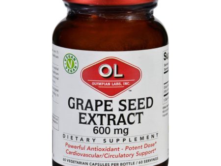 Olympian Labs Grape Seed Extract - 600 Mg - 60 Vegetarian Capsules For Discount