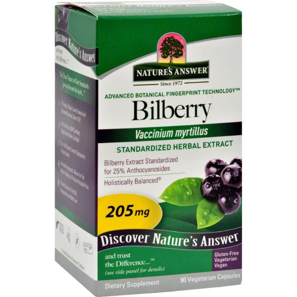 Nature s Answer Bilberry Extract - 90 Vegetarian Capsules Online Hot Sale