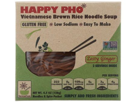 Star Anise Foods Soup - Brown Rice Noodle - Vietnamese - Happy Pho - Zesty Ginger - 4.5 Oz - Case Of 6 Discount