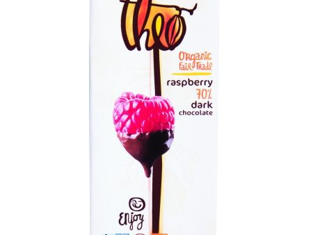 Theo Chocolate Organic Chocolate Bar - Classic - Dark Chocolate - 70 Percent Cacao - Raspberry - 3 Oz Bars - Case Of 12 Hot on Sale