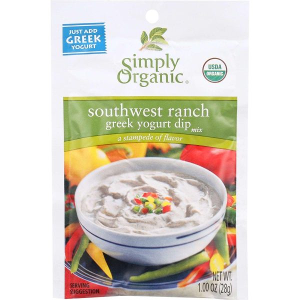 Simply Organic Dip Mix - Organic - Greek Yogurt - Southwest Ranch - 1 Oz - Case Of 12 Cheap