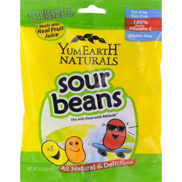 Yummy Earth Naturals Sour Beans - Case Of 12 - 2.5 Oz Online Hot Sale