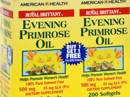 American Health Royal Brittany Evening Primrose Oil - 500 Mg - 2 Bottles Of 200 Softgels For Cheap