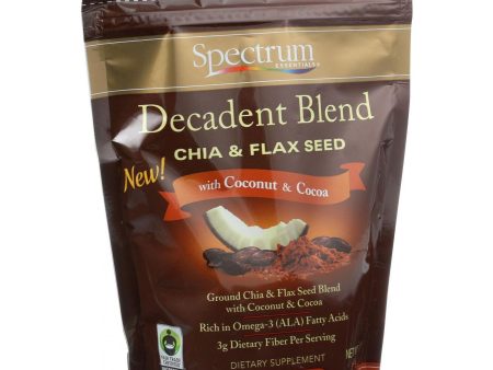 Spectrum Essentials Chia And Flax Seed - Decadent Blend - With Coconut And Cocoa - 12 Oz Supply