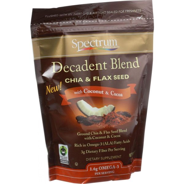 Spectrum Essentials Chia And Flax Seed - Decadent Blend - With Coconut And Cocoa - 12 Oz Supply