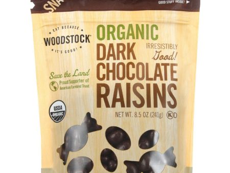 Woodstock Snacks - Organic - Dark Chocolate Raisins - 8.5 Oz - Case Of 8 Cheap