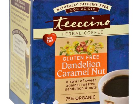 Teeccino Organic Herbal Coffee - Dandelion Caramel Nut - 10 Bags - Case Of 6 Hot on Sale