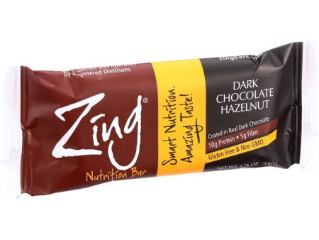 Zing Bars Nutrition Bar - Dark Chocolate Hazelnut - 1.76 Oz Bars - Case Of 12 Hot on Sale