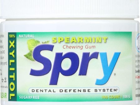 Spry Chewing Gum - Xylitol - Spearmint - 100 Count - 1 Each on Sale