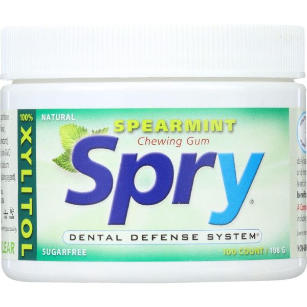 Spry Chewing Gum - Xylitol - Spearmint - 100 Count - 1 Each on Sale