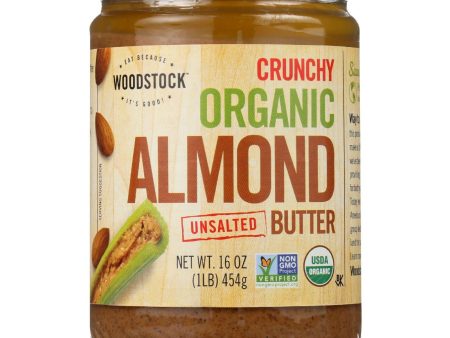 Woodstock Nut Butter - Organic - Almond - Crunchy - Unsalted - 16 Oz - Case Of 12 Online Hot Sale