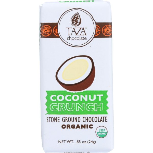 Taza Chocolate Bar - Organic - Tazitos Minibars - Stone Ground Chocolate - 65 Percent Dark - Coconut Crunch - .85 Oz - Case Of 20 Cheap