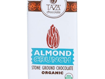 Taza Chocolate Bar - Organic - Tazitos Minibars - Stone Ground Chocolate - 65 Percent Dark - Almond Crunch - .85 Oz - Case Of 20 Supply