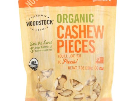 Woodstock Nuts - Organic - Cashews - Pieces - Raw - Fancy - 7 Oz - Case Of 8 Hot on Sale