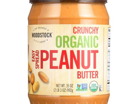 Woodstock Nut Butter - Organic - Peanut - Easy Spread - Crunchy - Salted - 35 Oz - Case Of 12 For Cheap