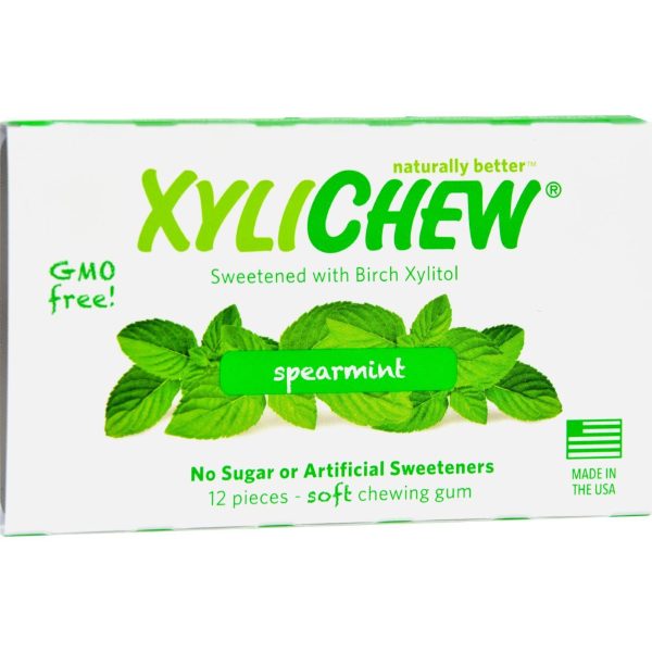 Xylichew Gum - Spearmint - Counter Display - 12 Pieces - 1 Case Sale