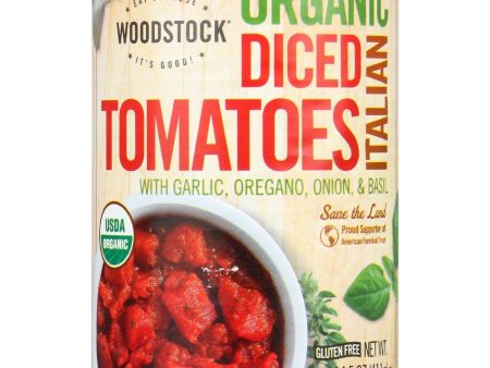 Woodstock Tomatoes - Organic - Diced - Italian Herbs - 14.5 Oz - Case Of 12 Online