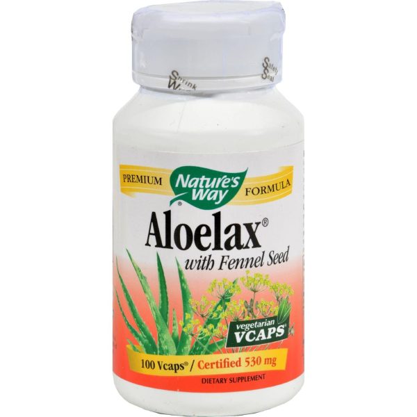 Nature s Way Aloelax With Fennel Seed - 100 Vegetarian Capsules Online Hot Sale