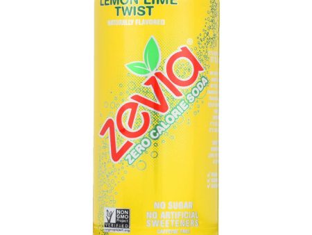 Zevia Soda - Zero Calorie - Lemon Lime Twist - Tall Girls Can - 16 Oz - Case Of 12 Online Sale