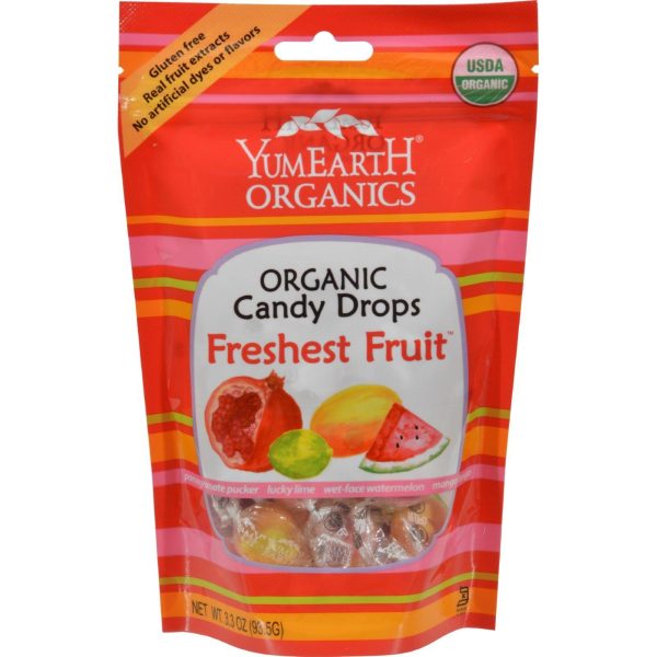 Yummy Earth Organic Candy Drops Freshest Fruit - 3.3 Oz - Case Of 6 Online Hot Sale