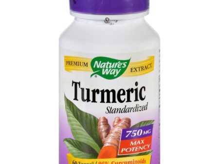 Nature s Way Turmeric - Maximum Potency - 750 Mg - 60 Vegetarian Capsules For Sale