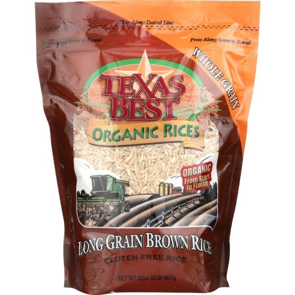 Texas Best Organics Rice - Organic - Long Grain Brown - 32 Oz - Case Of 6 Fashion