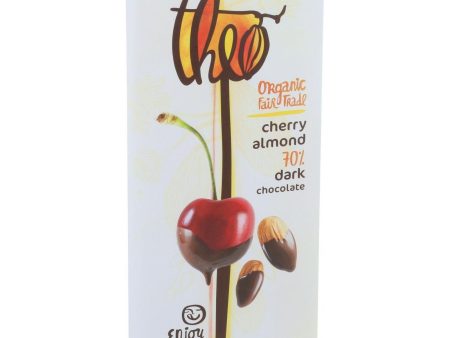 Theo Chocolate Organic Chocolate Bar - Classic - Dark Chocolate - 70 Percent Cacao - Cherry And Almond - 3 Oz Bars - Case Of 12 For Cheap