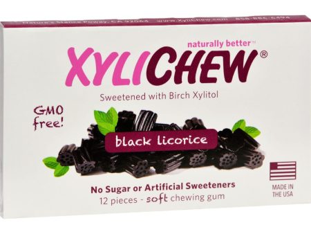 Xylichew Gum - Black Licorice - Counter Display - 12 Pieces - 1 Case Cheap