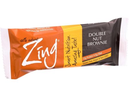 Zing Bars Nutrition Bar - Double Nut Brownie - 1.76 Oz Bars - Case Of 12 Discount