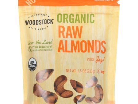 Woodstock Nuts - Organic - Almonds - Raw - 7.5 Oz - Case Of 8 Online Sale