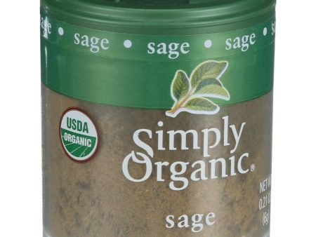 Simply Organic Sage Leaf - Organic - Ground - .21 Oz - Case Of 6 Fashion