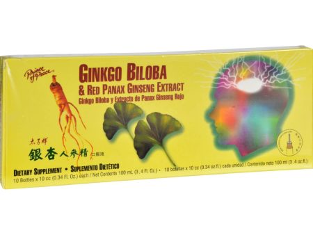 Prince Of Peace Ginkgo Biloba And Red Panax Ginseng Extract - 10 Vials Hot on Sale